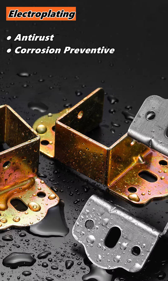 NIUXIANG U-förmige Bettbalkenstütze aus Metall mit Holz-Elementen und verdickten Betteckenscharnieren als Möbelbeschlag - Bild 3