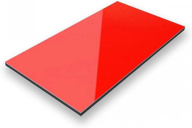 Aluverbund24 Aluminiumverbundplatte Rot RAL 3020, B/T/H: 70 x 70 x 0,3 cm - Bild 1
