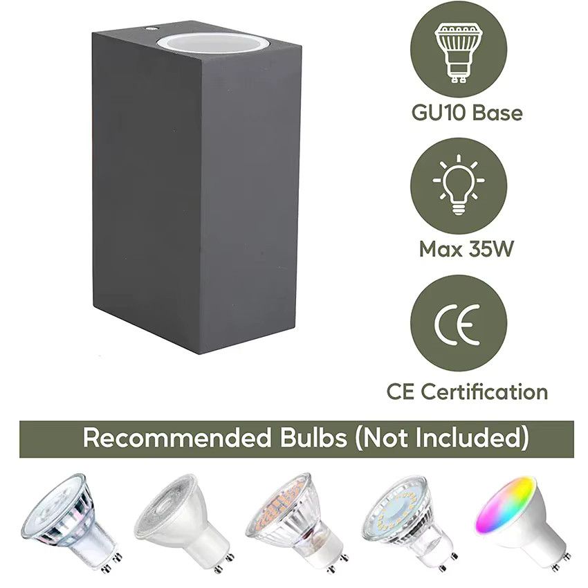 Wasserdichte LED Wandlampe für Außen und Innen mit IP65 Schutzklasse und GU10 Fassung für Garten und Dekoration - Bild 2