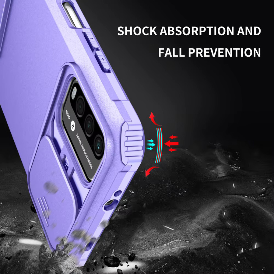 Slide Camera Armor Handyhülle für Xiaomi POCO X3 NFC M3 M4 X4 X5 X6 Pro C40 4G 5G Hard Cover in Rot - Bild 3