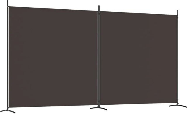 vidaXL Paravent 2-teilig Braun aus Stoff und Eisen B/T/H: 348 x 180 cm - Bild 1