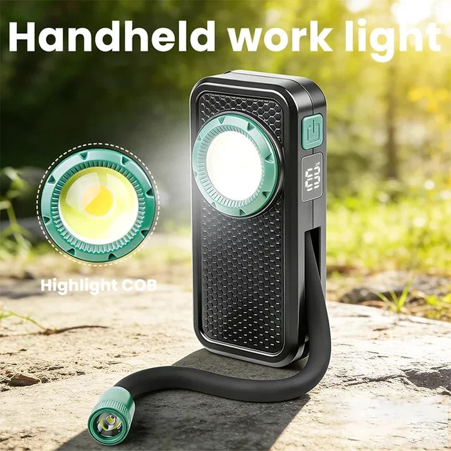 JIASHUAIXIN Wiederaufladbare COB-Taschenlampe in Schwarz für Autoreparatur und Wartung - Bild 1