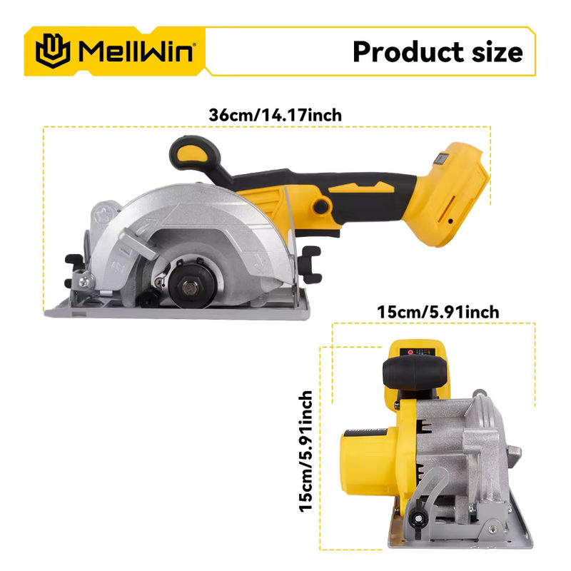 MELLWIN 5 Zoll bürstenlose elektrische Kreissäge Akku-Mehrwinkelsäge Holzbearbeitungs-Elektrowerkzeug-Set kompatibel mit Makita 18 V Akku-Pin - Bild 3