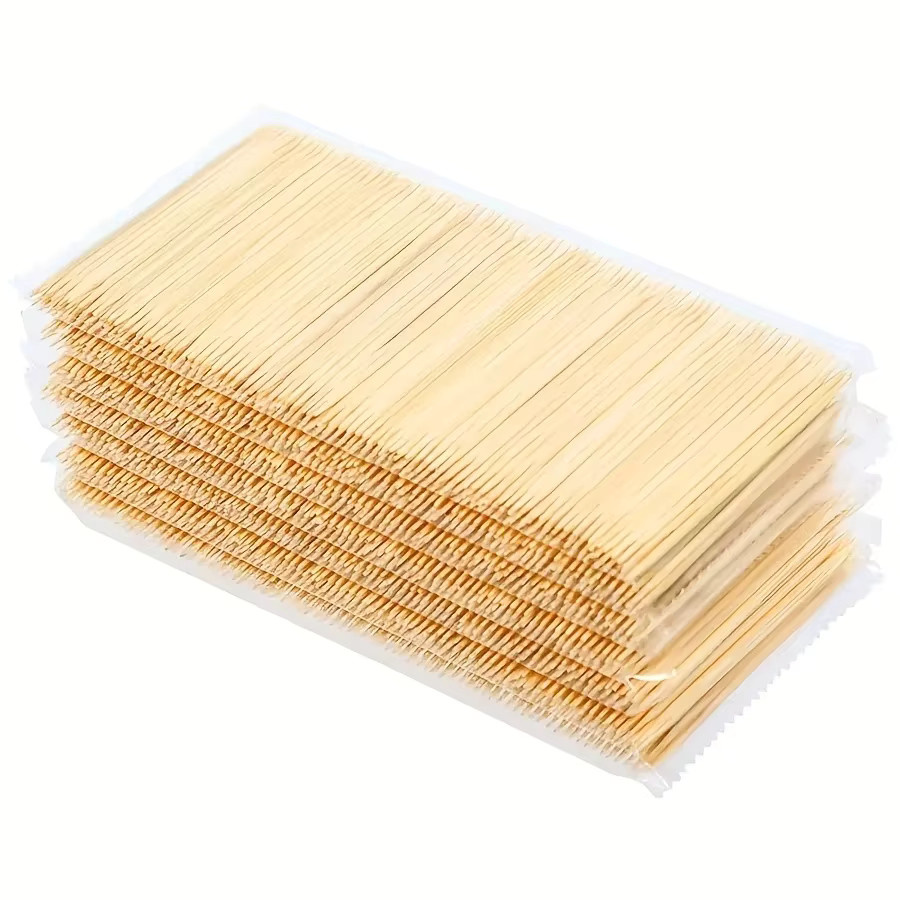 1000 Stück Einweg Doppel Kopf Zahnseide Bambus, Unisex - Bild 3