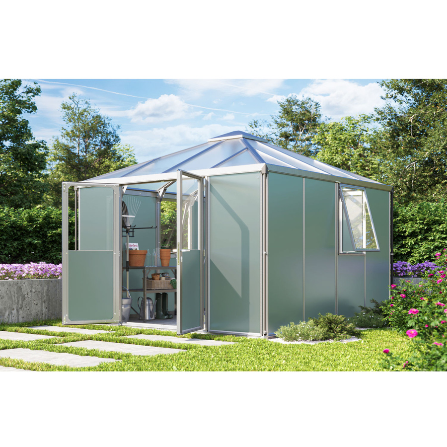 Vitavia Gerätehaus Universum aus Alu in Salbei Grün mit 10,2 m² Fläche - Bild 2