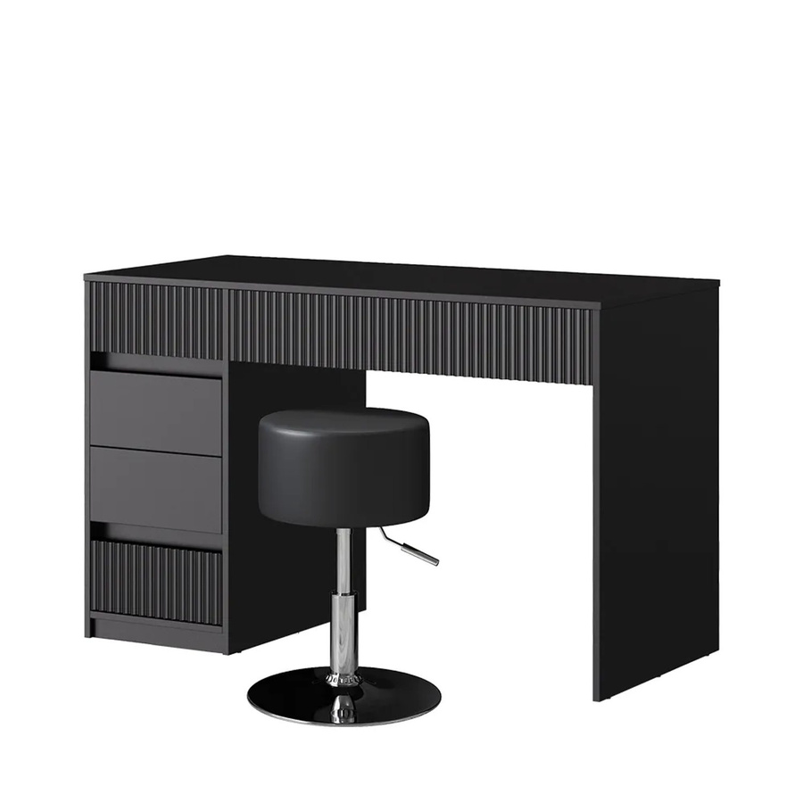 Vicco Schminktisch Omira Schwarz mit Hocker, Breite: 120 cm, Höhe: 155 cm, Tiefe: 55 cm - Bild 3