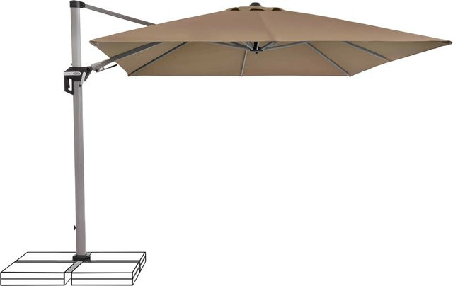 Doppler Active II Ampelschirm in Greige mit UPF 50+ Schutz, B/T/H: 350 x 260 x 200 cm - Bild 1