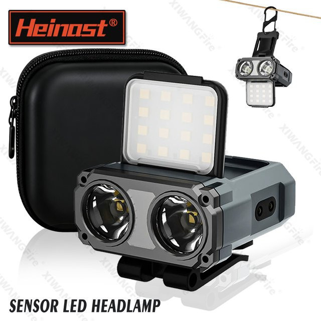 Heinast Mini-Stirnlampe mit Bewegungssensor, wiederaufladbare LED-Clip-on-Kappenleuchte in Schwarz - Bild 1
