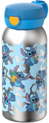 Mepal Campus Edelstahl Trinkflasche mit Klappdeckel Stitch Blau 600 ml - Bild 1