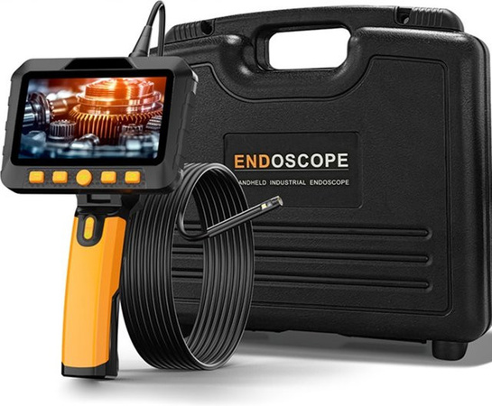 ILIHOME Video Endoskop mit 5 Zoll IPS Bildschirm und Autofokus Objektiv zur Auto Inspektion inklusive Werkzeugkoffer