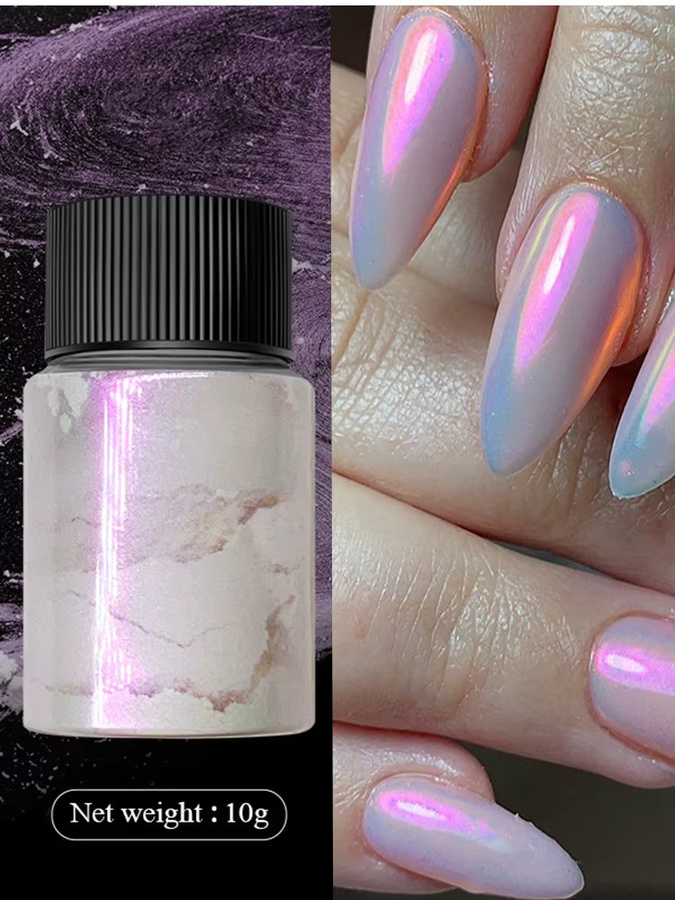 MAFANAILS Aurora Perle Nagelpulver, rosa lila, 10 g, Metallic - Bild 6