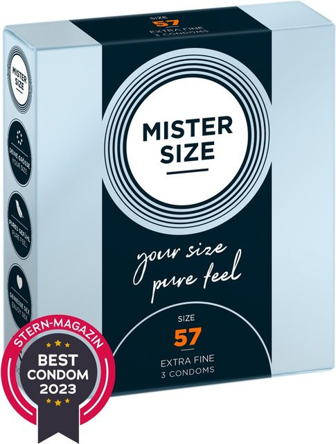 Mister Size Kondome, transparent, hauchdünn, feucht, 57 mm, Unisex - Bild 1