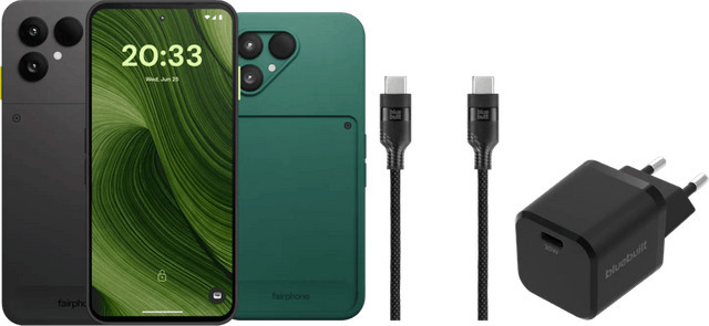 Fairphone 6 5G Smartphone 256GB Schwarz mit Zubehörset - Bild 1
