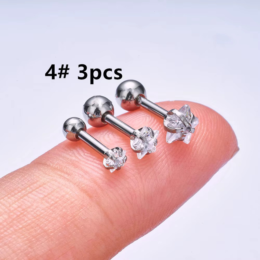 Piercing Addicter Ohrringe Stern, Silber, Edelstahl, Zirkonia, Damen - Bild 2
