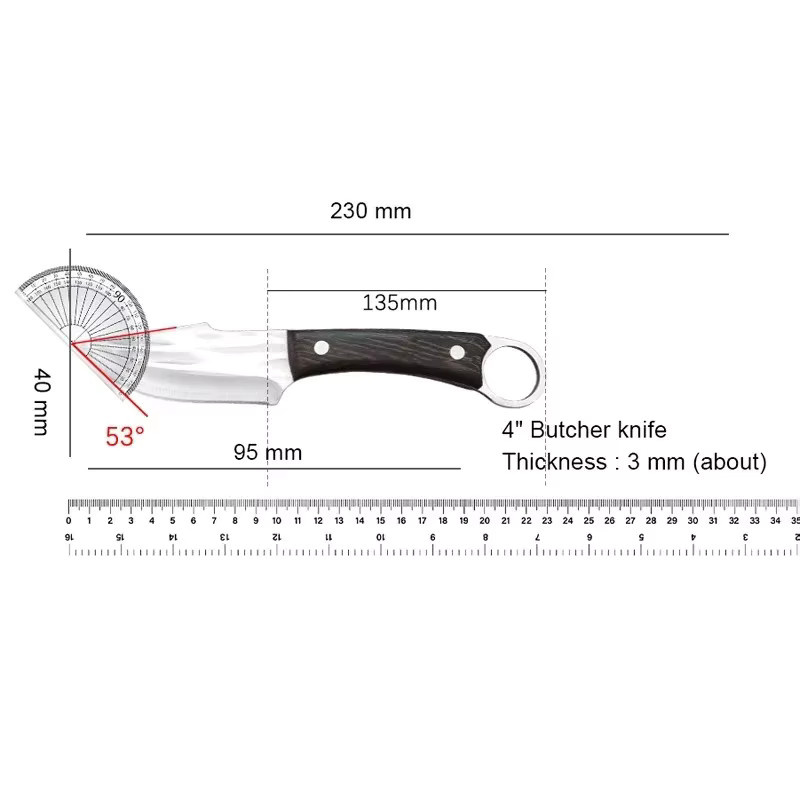 GuanQi Schmiedemesser mit Holzgriff als Fleisch- und Fischmesser zum Filetieren und Schneiden - Bild 6