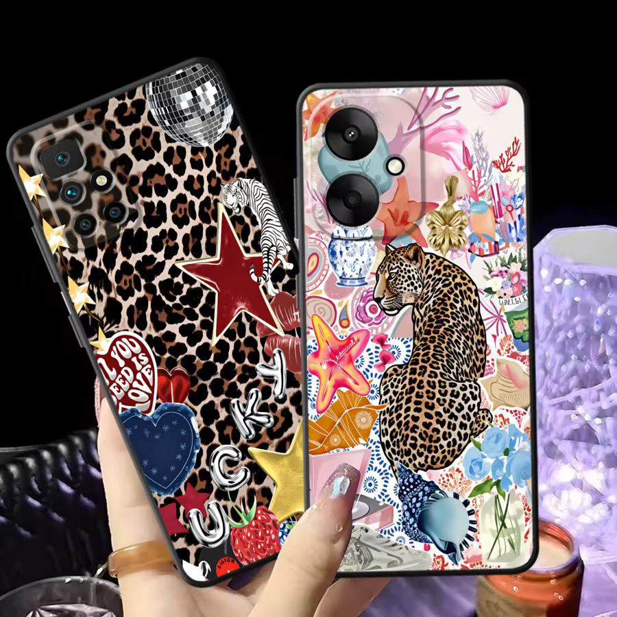 Xiaomi Handyhülle mit Cartoon-Leopardenmuster in Multicolour für verschiedene Modelle wie Redmi 12C, A5, A4, K40, K80 Pro, A3, 10, 13C, 9, 14C, A1, A2 Plus - Bild 3