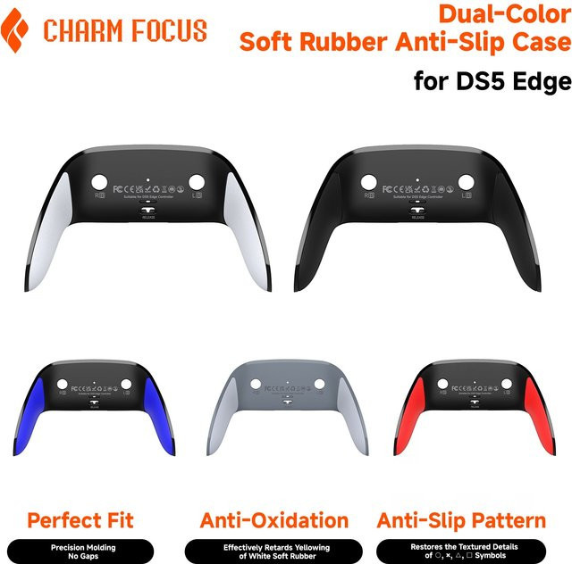 CHARM FOCUS Dekorative Unterschale für PS5 Edge Controller in Grün mit weichem Gummigriff als DIY Ersatz-Clip-Schale - Bild 1