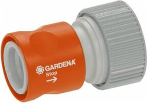 Gardena SB-Profi-System-Übergangsstück mit Wasserstop und Reducer in Orange - Bild 1