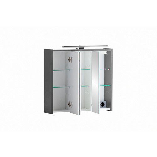 SCHILDMEYER LED-Spiegelschrank Katta in Anthrazit und Schwarz mit integrierter Beleuchtung und Rasierersteckdose, B/H/T: 65 x 62,7 x 16 cm - Bild 2