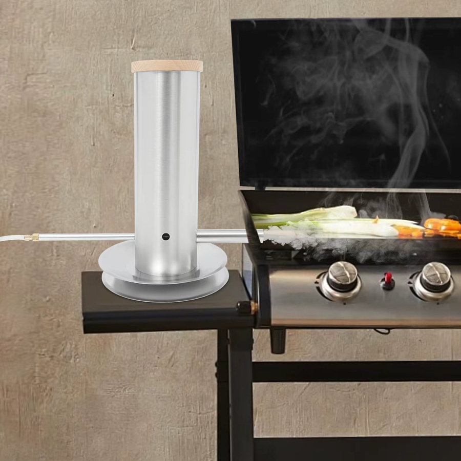 Bymaocar Elektrischer Kaltrauchgenerator aus Edelstahl in Silber für Grillen und Kochen im Freien - Bild 3