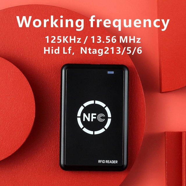 HACHANLUN RFID-Kopierer und NFC-Smartcard-Duplikator mit 13,56 MHz und 125 kHz, USB-Leser und Schreiber für UID, T5577 und EM4305, Schwarz - Bild 1
