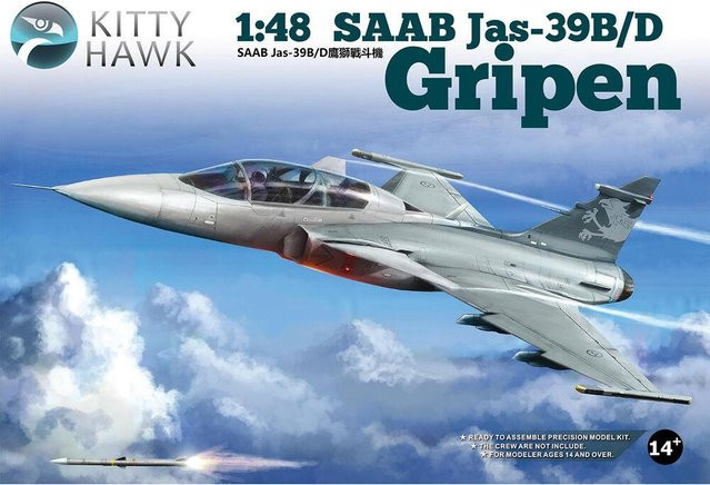 Kitty Hawk JAS 39B7D Gripen, Fahrzeug, 1:48, Grau, ab 14 Jahre - Bild 1