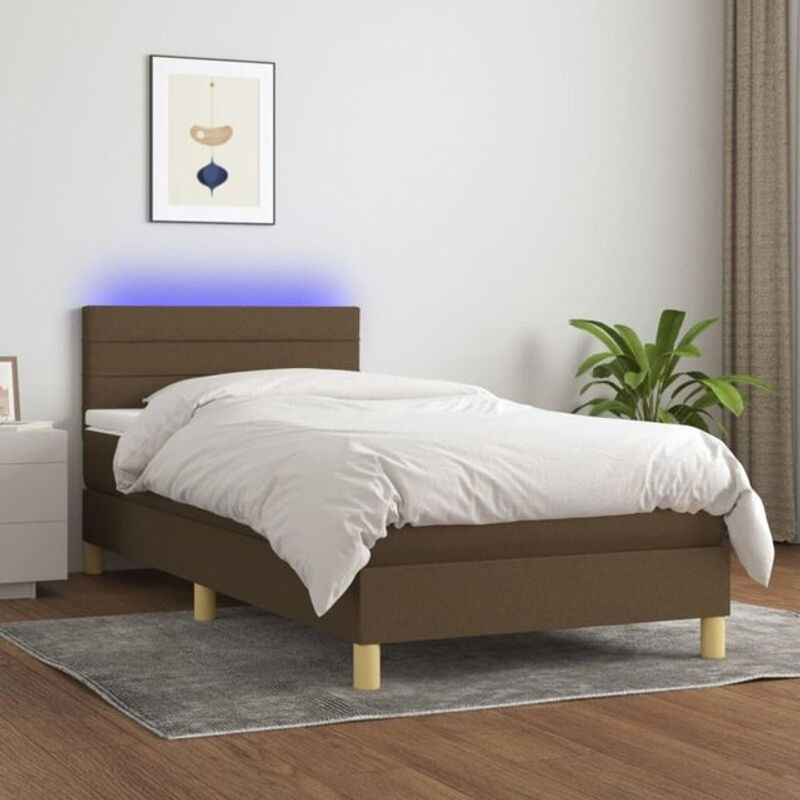 Vidaxl Boxspringbett mit Matratze aus Stoff in Braun, B/T/H: 80 x 200 cm - Bild 1