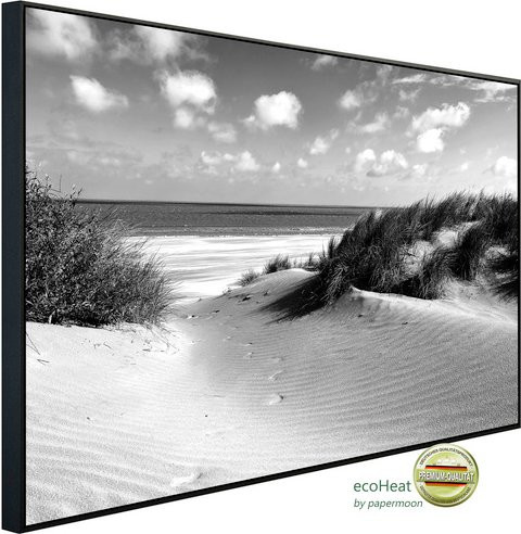 papermoon EcoHeat Infrarotheizung Strand in Schwarz und Weiss mit Matt-Effekt und App-Steuerung - Bild 1
