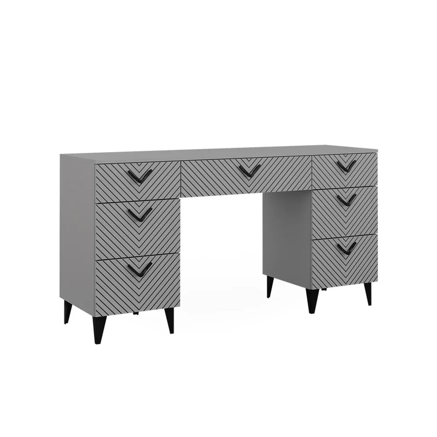 Vicco Schminktisch Anett Grau mit 7 Schubladen, Breite: 150 cm, Tiefe: 78 cm - Bild 3