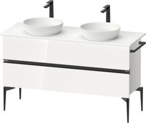 Duravit Sivida Konsolen-Waschtischunterbau bodenstehend in Weiß mit 2 Schubladen, B: 131,5 cm, T: 54,8 cm, H: 47,5 cm - Bild 1