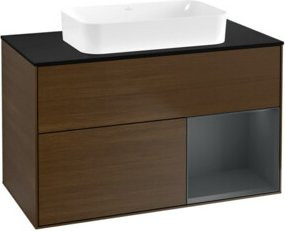V&B Waschtischunterschrank Finion mit Wandbeleuchtung, Breite: 100 cm, Tiefe: 60,3 cm, lackiert - Bild 1