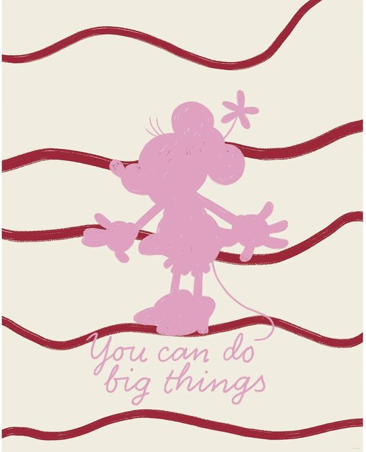 Komar Disney Minnie Mouse Wandbild You Can Do Big Things, Rosa, B: 40 cm, H: 50 cm - Bild 1