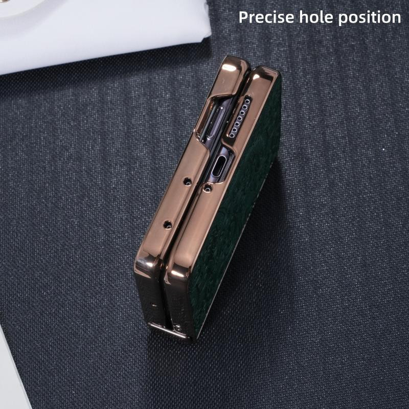 Huawei Pura X Magnetische Leder-Klapphülle mit Drachenstruktur in Grün - Bild 2