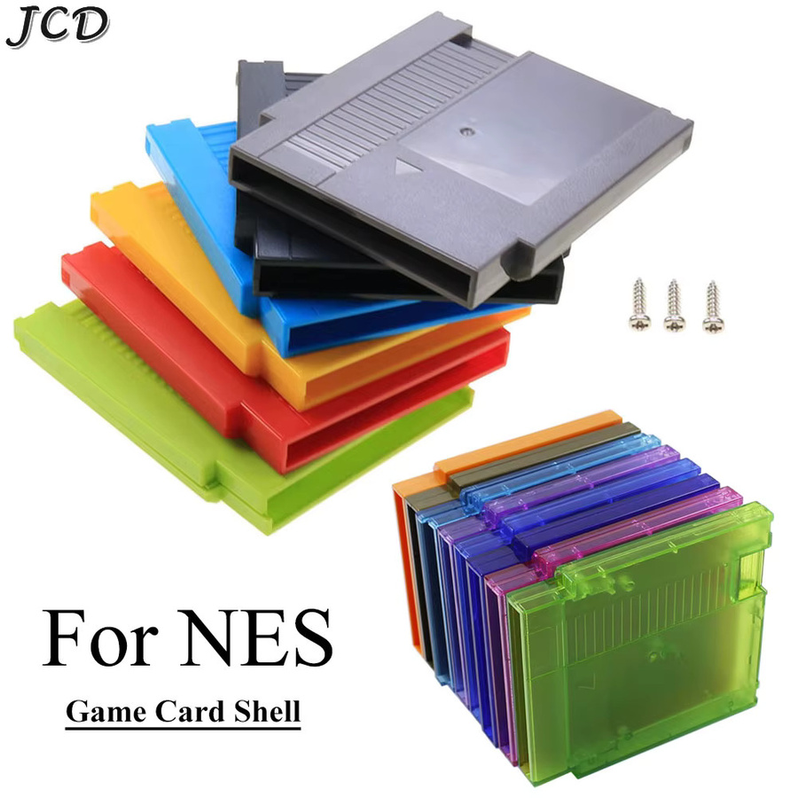 JCD Ersatzschale für NES Spielkarten aus Hartplastik mit 60 Pin auf 72 Pin Shell Cover und 3 Schrauben in Gold und Multicolour - Bild 2