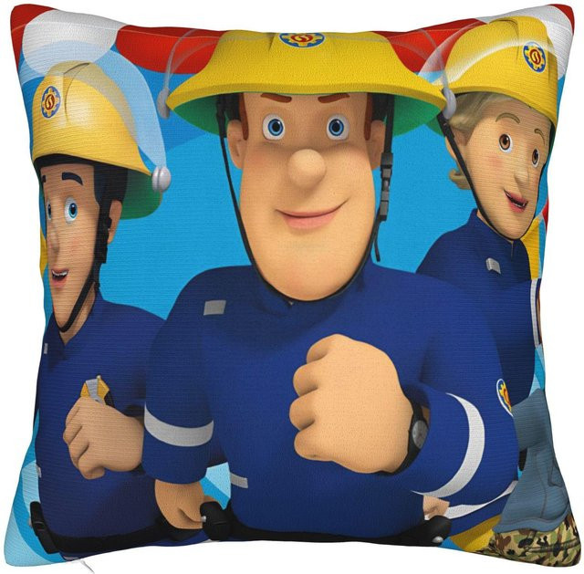 BNYNGFN Home Feuerwehrmann Sam Quadratische Kissenhülle aus Polyester in Multicolour, Breite: 40,64 cm, Breite: 40,64 cm, Höhe: 40,64 cm - Bild 1