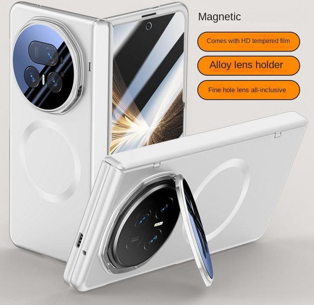 MagSafe Magnetische Schutzhülle mit Scharnierschutz und gehärteter Glasfolie für Honor Magic V5 in Weiß - Bild 1