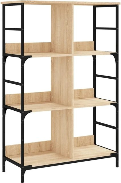 vidaXL Bücherregal im Industrial Design aus Holzwerkstoff und Metall, Farbe Eiche Sonoma, B/T/H: 78,5 x 33,0 x 117,5 cm - Bild 1