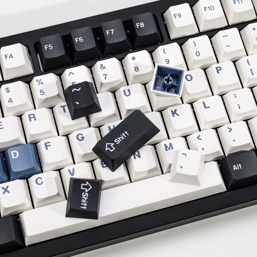 KBDiy GMK Arctic Keycaps Double Shot PBT Cherry Profile in Schwarz und Multicolour für mechanische Tastaturen mit ISO Enter, passend für Aula F87 F108 F99 Pro und 75% Layouts - Bild 3