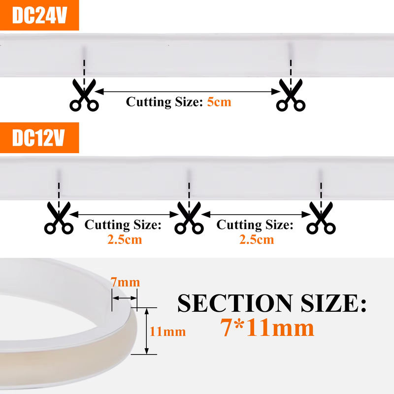 HEGEHE COB Neon LED Streifen Wasserdicht Flexibles LED Band Seil in Weiß - Bild 6