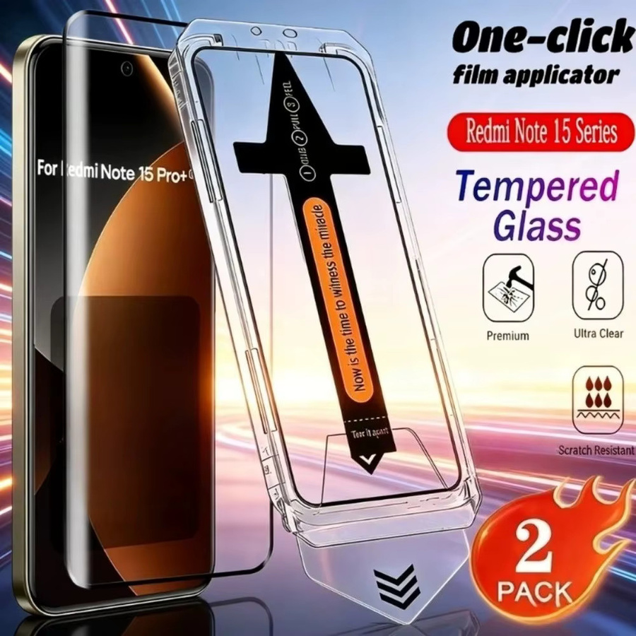 2 Stück Ultra-Klare Vollbild-Displayschutzfolien aus Glas für Xiaomi Redmi Note 15 14 13 Pro Plus 14S 12S 13 14 15 Pro Transparent mit einfacher Ein-Klick-Installation - Bild 2
