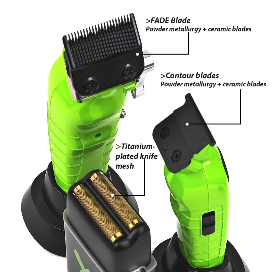 BRDCLIP Haarschneidemaschine Kit Herren, Green - Bild 3