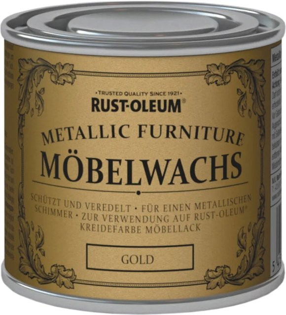 Rust-Oleum Möbelwachs als Kreidefarbe-Politur in Metallic-Gold, 125 ml - Bild 1