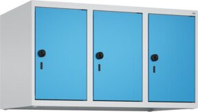 C+P Aufsatzschrank 7035/5012 mit 3 Abteilen und Sicherheits-Drehriegel, B/T/H: 50 x 90 x 50 cm, Lichtgrau/Lichtblau - Bild 1
