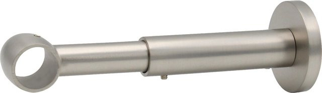 Mydeco Gardinenstangen-Halterung Noble 1-läufig ausziehbar in Edelstahl-Optik Silber Ø 2 cm - Bild 1