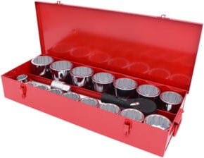 KS Tools Steckschlüssel-Satz 1 Zoll, 22-teilig, 12-kant, Chrome Vanadium, Rot - Bild 1