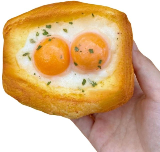 Binchi Fitness Spiegelei-Toast Squishy, Superweiches Brot, Realistische Simulation Essen - Bild 1