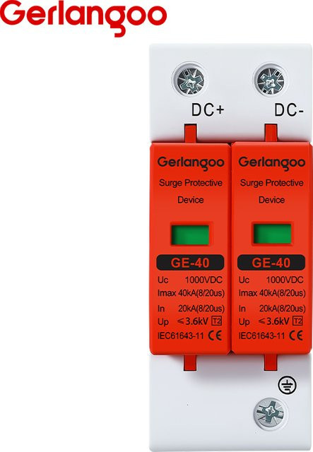 Gerlangoo DC SPD Überspannungsschutzgerät für Solar PV Photovoltaik Blitzableiter 20KA 40KA 500V-1000V - Bild 1