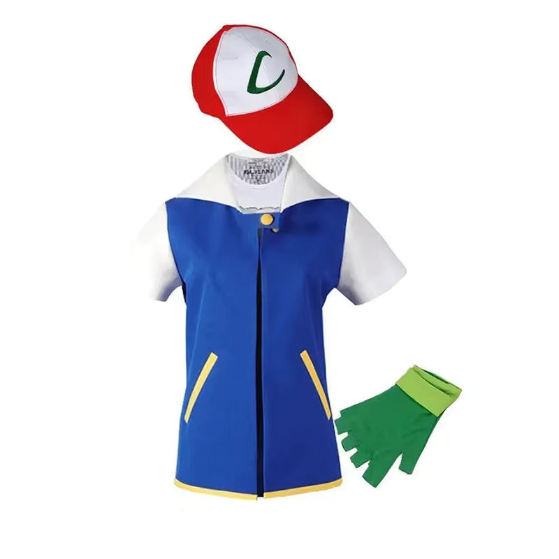 Bandai Pokémon Ash Ketchum Cosplay Kostüm, Blau, Set / Bundle - Bild 2