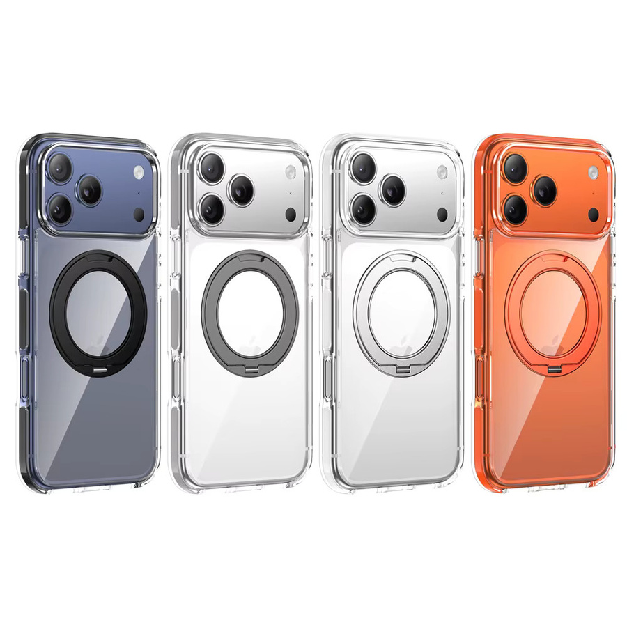 Xeber Magnetische 360 Grad Acryl-Hülle für iPhone 17 Pro Max mit Metallknopf und Linsenschutz, Transparent Matt, Stoßfest - Bild 4
