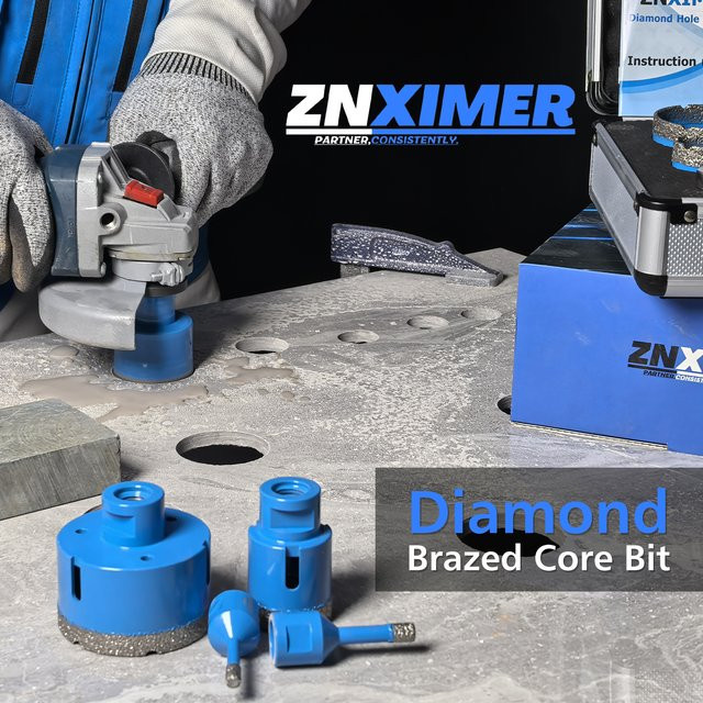 ZNXIMER Diamant-Kronenbohrer M14 für Keramikfliesen, Granit und Marmor in Blau - Bild 1